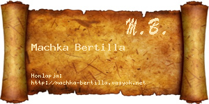 Machka Bertilla névjegykártya